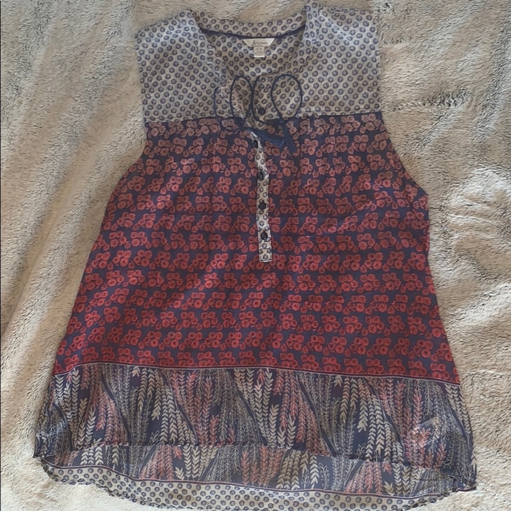 Sheer Patterned Tank Top